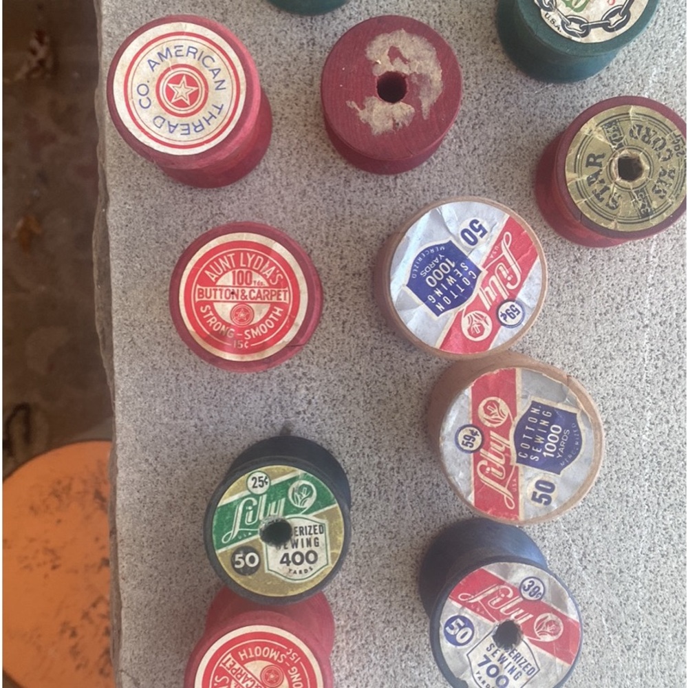 Vintage Wood Thread Spools - Picture 2 of 5